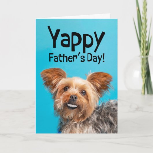 ペットヨークシャーテリア犬ユーモアからハッピーファーザーズ シーズンカード (正面)