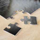 ペットライフ |白黒シャム猫ブルーアイズ写真 ジグソーパズル (側面)