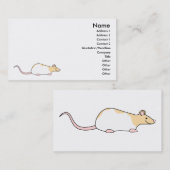 ペットラット。 子鹿および白いフード付きの雑色 名刺 (正面/裏面)