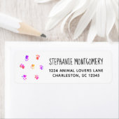 ペットラバーカラフルツポープリントカスタムアドレス ラベル (インサイチュ)