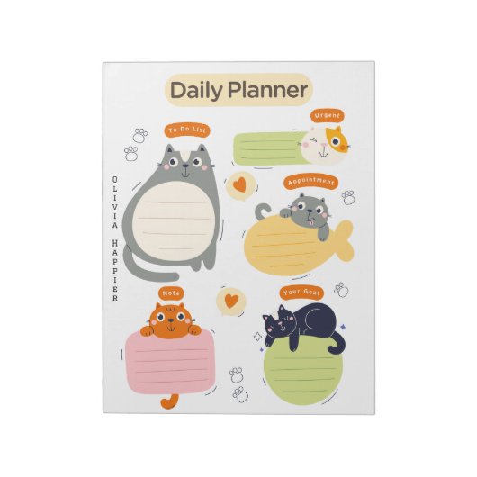 ペットラバーズシック&デイリーカラフルプランナー ノートパッド (回転)