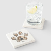 ペットラバーズポープリントフォトコラージュパーソナライズされた ストーンコースター (横)