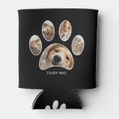 ペットラバーズポープリント名写真コラージブラック 缶クーラー (正面)