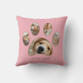 ペットラバーズ金ゴールドポープリント名写真コラージピンク クッション (裏面)