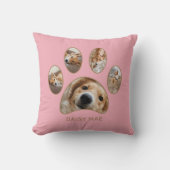 ペットラバーズ金ゴールドポープリント名写真コラージピンク クッション (正面)