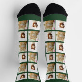 ペットラバードッグキャット2写真コラージュカスタムグリーン ソックス (上部)