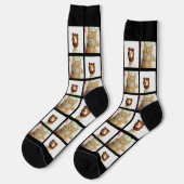 ペットラバードッグキャット2枚コラージュカスタムブラック ソックス (左)