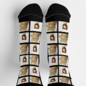 ペットラバードッグキャット2枚コラージュカスタムブラック ソックス (上部)