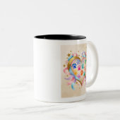 ペットラバーハートデザイン – スターズ&スパークルスウォータコール ツートーンマグカップ (正面右)