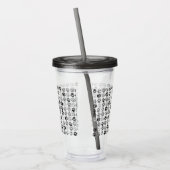 ペットラバーポープリントズ白黒 アクリルタンブラー (左)