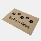 ペットラバーポープリントファミリーモパーソナライズされたノグラム ドアマット (アングル)