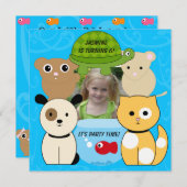 ペットラバー誕生日招待状 招待状 (正面/裏面)