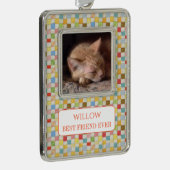 ペットラブフレームオーナメント+文字/キルト シルバープレートフレームオーナメント (右)