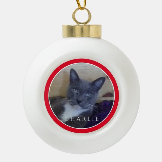 ペットラブ セラミック ボール オーナメント / 赤 (正面)