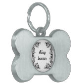 ペットラベル骨フローラリング受け ペットネームタグ (正面左)