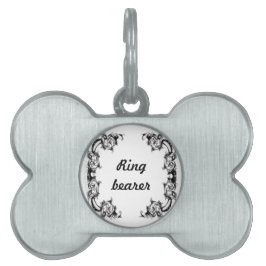 ペットラベル骨フローラリング受け ペットネームタグ