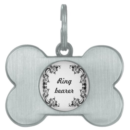 ペットラベル骨フローラリング受け ペットネームタグ (正面)