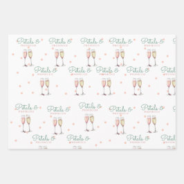 ペットルとプロセッコの花嫁シャワー ラッピングペーパーシート