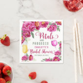 ペットルズ&プロセッコ ホットピンク フラワーブライダルシャワー スタンダードカクテルナプキン (インサイチュ)