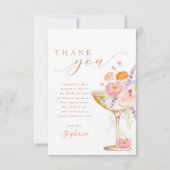 ペットルーズ＆プロセッコ フローラル ブライダル シャワー サンキューカード (正面)