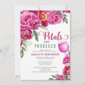 ペットル・アンド・プロセッコ エレガント フラワーブライダルシャワー 招待状 (正面)