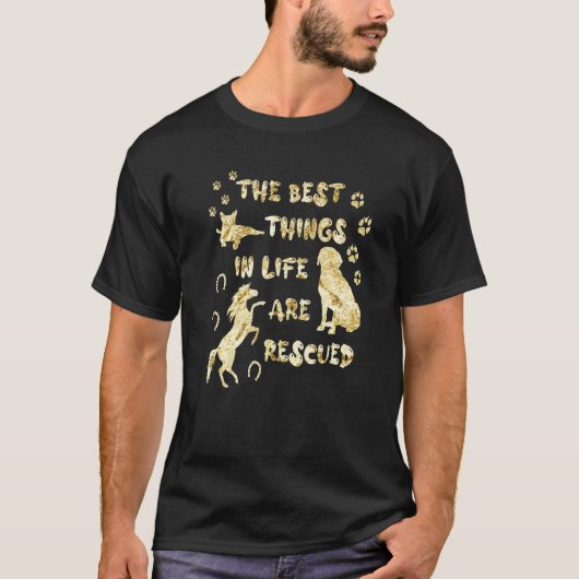 ペットレスキューと保護施設のデザイン Tシャツ (正面)