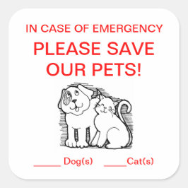 ペットレスキューのシール スクエアシール