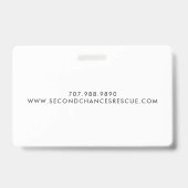 ペットレスキュー団体や組織名図解入りの、写真付きのペット名 バッジ (裏面)