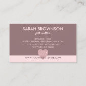 ペットロゴドッグキャットハートピンク獣医 名刺 (裏面)