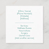 ペットロゴ入りミニマル獣医名刺 スクエア名刺 (裏面)