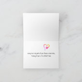 ペットロスのためのレインボーポープリントハート カード (内部)