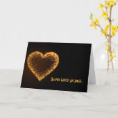 ペットロスハートムーン&スターズ哀悼 カード (黄色い花)