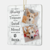 ペットロスパーソナライズされたドッグメモリアル2写真 セラミックオーナメント (左)