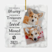 ペットロスパーソナライズされたドッグメモリアル2写真 セラミックオーナメント (裏面)