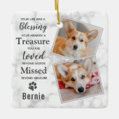ペットロスパーソナライズされたドッグメモリアル2写真 セラミックオーナメント (正面)
