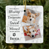 ペットロスパーソナライズされたドッグメモリアル2写真 セラミックオーナメント