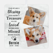 ペットロスパーソナライズされたドッグモダンメモリアル2写真 メタルオーナメント (正面)