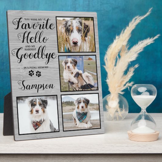 ペットロスパーソナライズされた写真コラージュPETメモリアル フォトプラーク (側面)