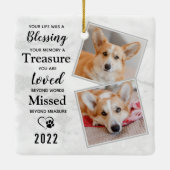 ペットロスパーソナライズされた悔やみや弔慰犬の記念写真 セラミックオーナメント (裏面)