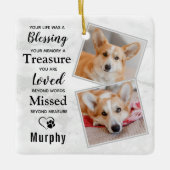 ペットロスパーソナライズされた悔やみや弔慰犬の記念写真 セラミックオーナメント (正面)