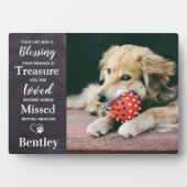 ペットロスパーソナライズされた記念犬記念碑 フォトプラーク (正面)