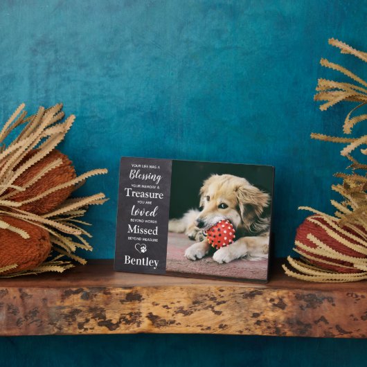 ペットロスパーソナライズされた記念犬記念碑 フォトプラーク (側面)