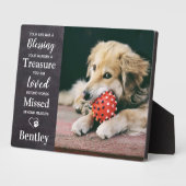 ペットロスパーソナライズされた記念犬記念碑 フォトプラーク (側面)