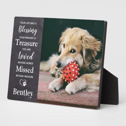 ペットロスパーソナライズされた記念犬記念碑 フォトプラーク (側面)