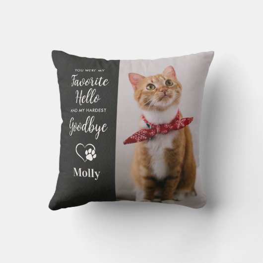 ペットロスパーソナライズされた2写真ドッグキャットメモリアル クッション (裏面)