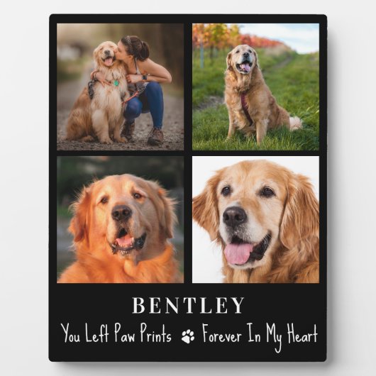 ペットロスプレゼント犬記念カスタム4フォトコラージュ フォトプラーク (正面)