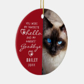 ペットロス悔やみや弔慰キャットメモリアルフォトキープサケラ セラミックオーナメント (右)