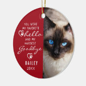 ペットロス悔やみや弔慰キャットメモリアルフォトキープサケラ セラミックオーナメント (左)