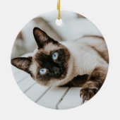 ペットロス悔やみや弔慰キャットメモリアルフォトキープサケラ セラミックオーナメント (裏面)