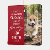 ペットロス悔やみや弔慰ドッグメモリアル写真記念 セラミックオーナメント (左)